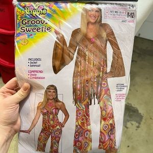 Brand new women’s “groovy sweetie” hippie 70s Halloween costume
